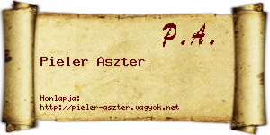 Pieler Aszter névjegykártya